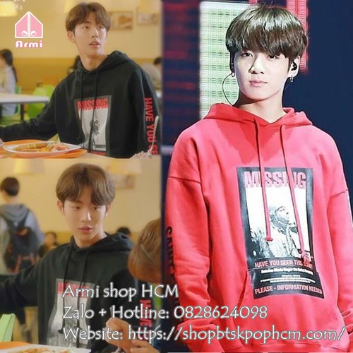Áo hoodie Jungkook BTS Mặc trong Fan Meeting đỏ