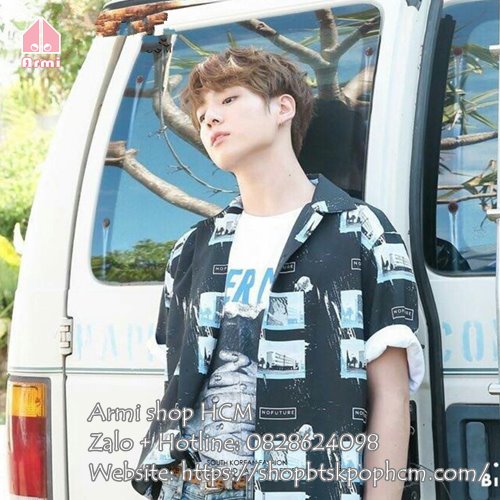 Áo sơ mi Jungkook BTS mặc màu xanh caro