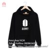 Áo hoodie logo BTS màu đen, trắng
