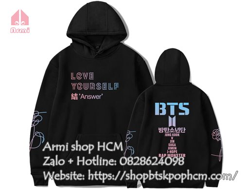 Áo hoodie BTS LY Answer màu đen
