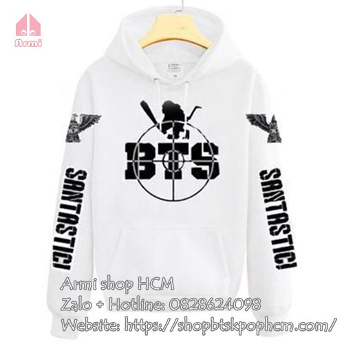 Áo Hoodie BTS mặc Trong Boy In Luv màu trắng