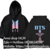 Áo hoodie BTS tay lỡ màu đen