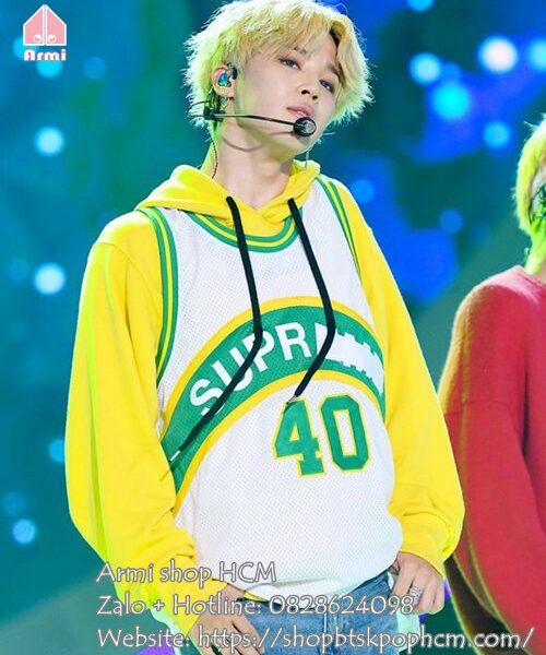 Áo hoodie Jimin BTS mặc MV Go Go màu vàng