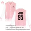 Áo khoác bóng chày nữ BTS Jimin màu hồng