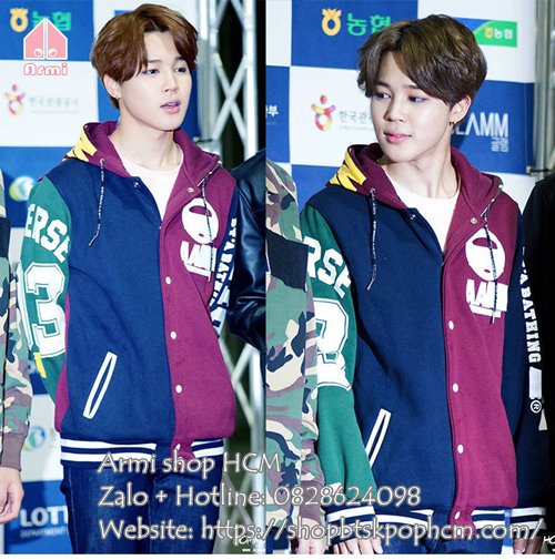 Áo khoác bóng chày BTS Jimin mặc