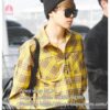 Áo sơ mi Jimin BTS mặc caro vàng đen