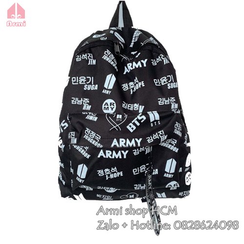 Balo BTS-Army màu đen trắng