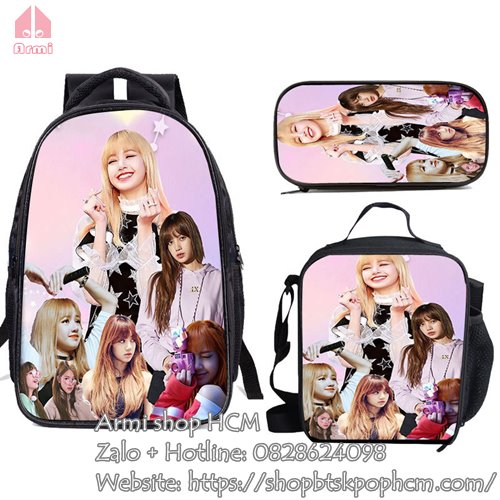 Balo in hình Blackpink - Combo cặp, túi, hộp bút đi học Blackpink chất đẹp