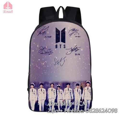 Balo hình BTS có chữ ký