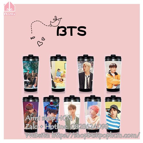 Bình nước BTS giữ nhiệt in hình theo yêu cầu
