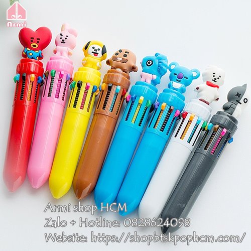 Bút BT21 BTS 10 Ngòi 10 Màu