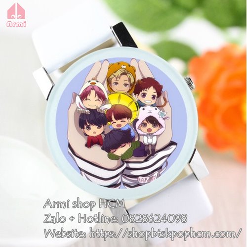 Đồng hồ in hình BTS chibi
