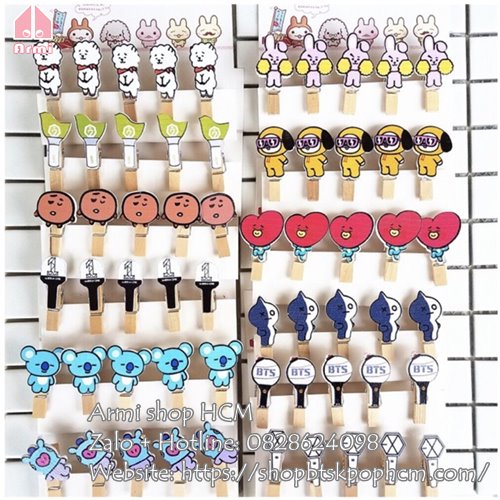 Kẹp gỗ BT21 BTS