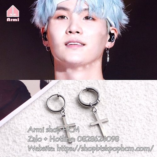 Khuyên/Bông Tai Suga BTS Chữ Thập