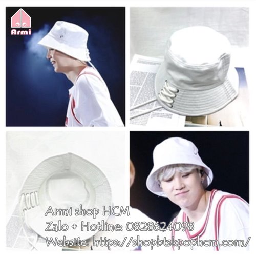Mũ, nón bucket BTS Suga đội