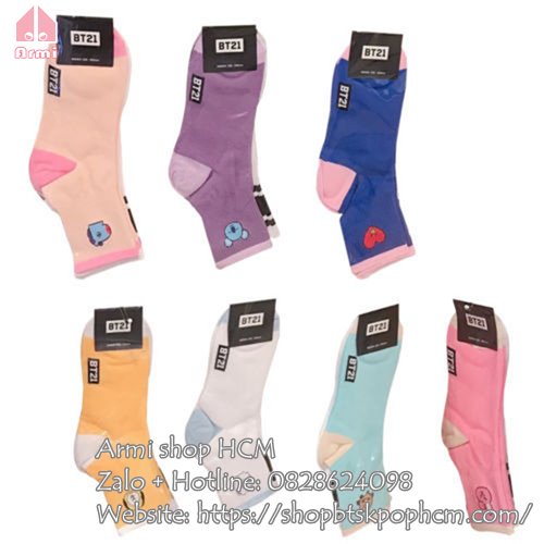 Tất vớ BT21 BTS cổ cao